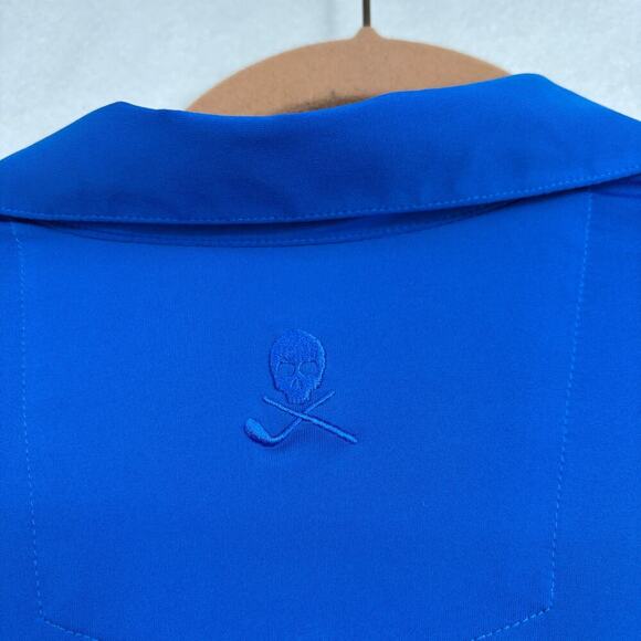 Robert Graham Polo Shirt Mens Size XL Blue Stretch Knit Classic Fit Short Sleeve - Picture 6 of 11